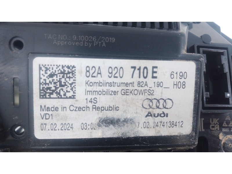 Recambio de cuadro instrumentos para audi a1 sportback (gba) 30 tfsi referencia OEM IAM 82A920710E  