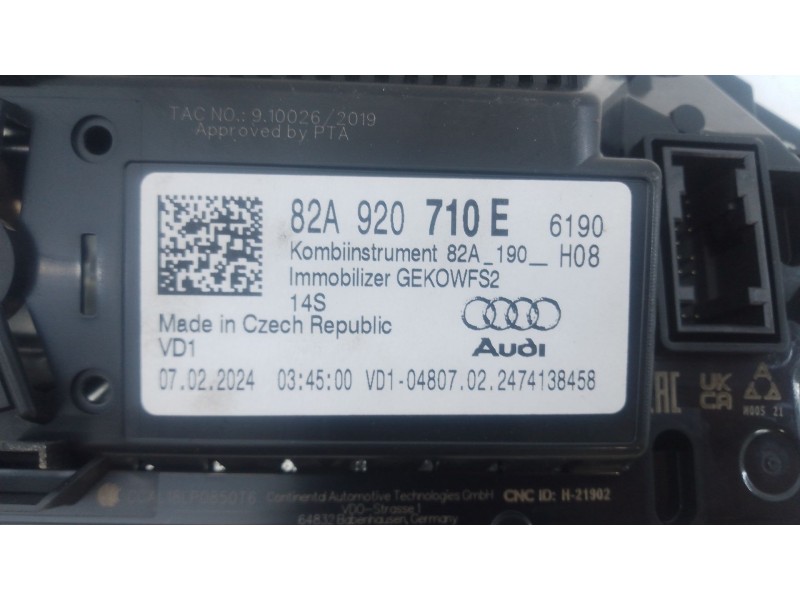 Recambio de cuadro instrumentos para audi a1 sportback (gba) 30 tfsi referencia OEM IAM 82A920710E  