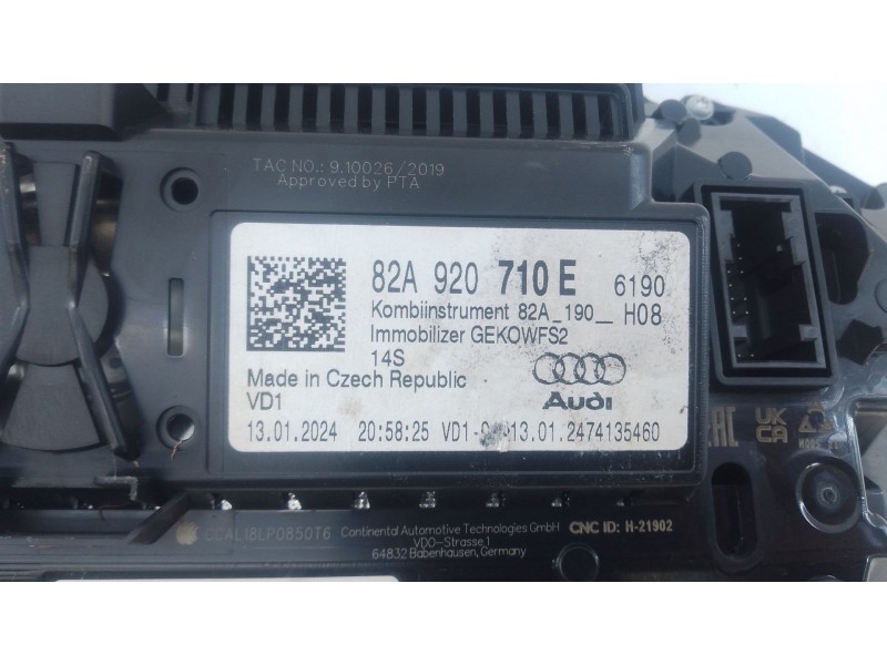 Recambio de cuadro instrumentos para audi a1 sportback (gba) 30 tfsi referencia OEM IAM 82A920710E  