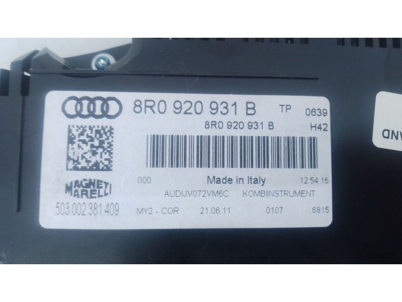 Recambio de cuadro instrumentos para audi q5 (8rb) 2.0 tdi referencia OEM IAM 8R0920931B  
