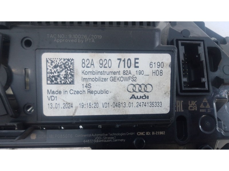Recambio de cuadro instrumentos para audi a1 sportback (gba) 30 tfsi referencia OEM IAM 82A920710E  
