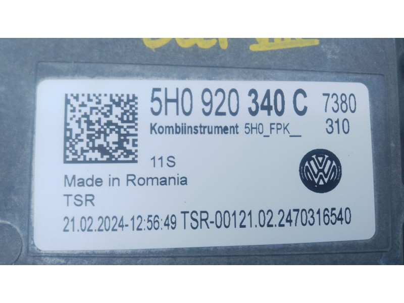 Recambio de cuadro instrumentos para volkswagen golf viii (cd1, da1) 1.0 etsi referencia OEM IAM 5H0920340C  