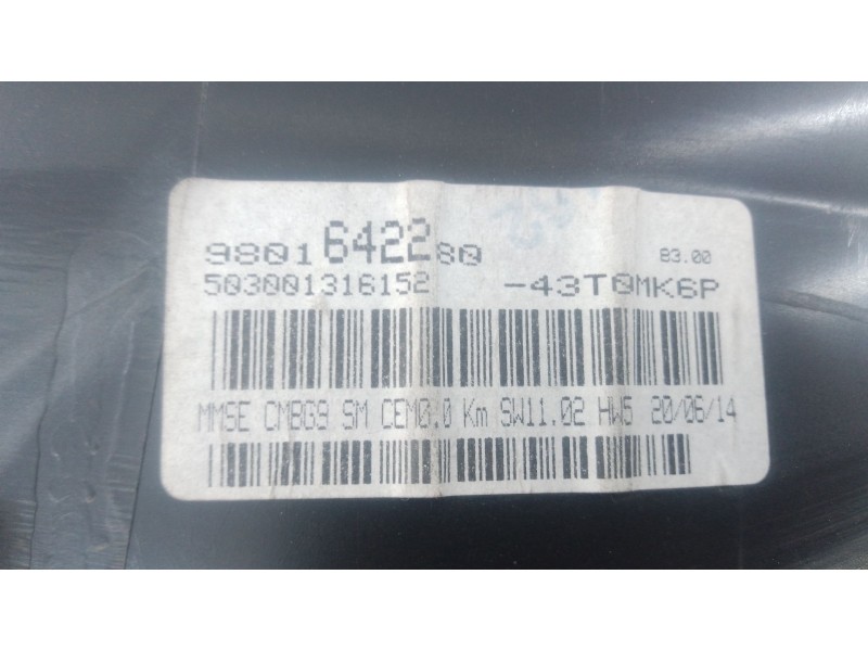 Recambio de cuadro instrumentos para fiat scudo furgoneta (270_, 272_) 1.6 d multijet referencia OEM IAM 9801642280  