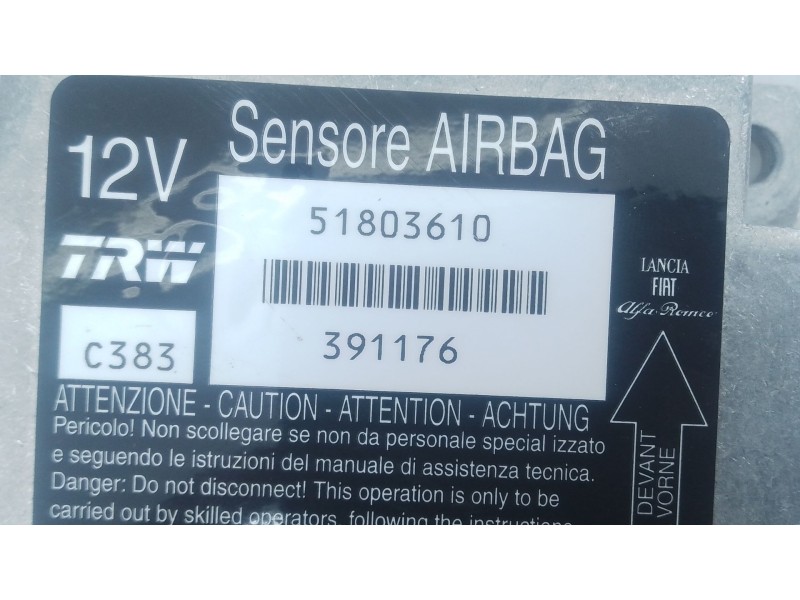 Recambio de centralita airbag para fiat panda / panda classic (169_) 1.2 (169.axb11, 169.axb1a) referencia OEM IAM 51803610  