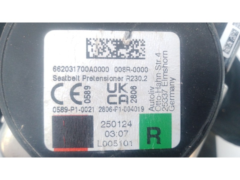Recambio de cinturon seguridad delantero derecho para volkswagen polo vi (aw1, bz1, ae1) 1.0 tsi referencia OEM IAM   