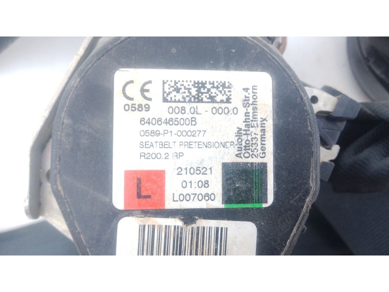 Recambio de cinturon seguridad delantero izquierdo para peugeot 2008 ii (ud_, us_, uy_, uj_, ur_, uc_) 1.5 bluehdi 110 (udyhsk) 