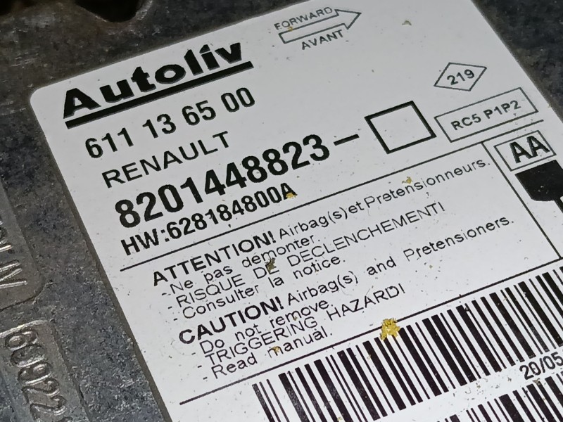 Recambio de centralita airbag para renault master iii caja/chasis (ev, hv, uv) 2.3 dci 125 fwd (ev0c, ev0d, ev0j, hv0c, hv0d, hv