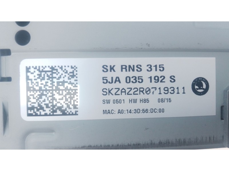 Recambio de sistema navegacion gps para skoda spaceback (5h) active referencia OEM IAM   