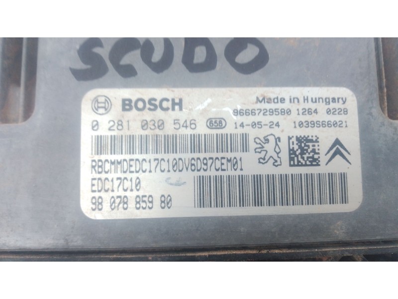 Recambio de centralita motor uce para fiat scudo furgoneta (270_, 272_) 1.6 d multijet referencia OEM IAM 9807885980 0281030546 