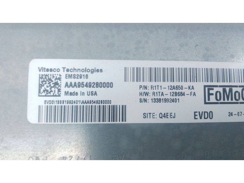 Recambio de centralita motor uce para ford puma (j2k, cf7) 1.0 ecoboost mhev referencia OEM IAM R1T112A650KA  