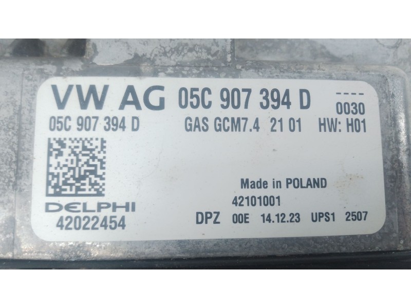 Recambio de centralita motor uce para audi a1 sportback (gba) 30 tfsi referencia OEM IAM 05C907394D 42022454 