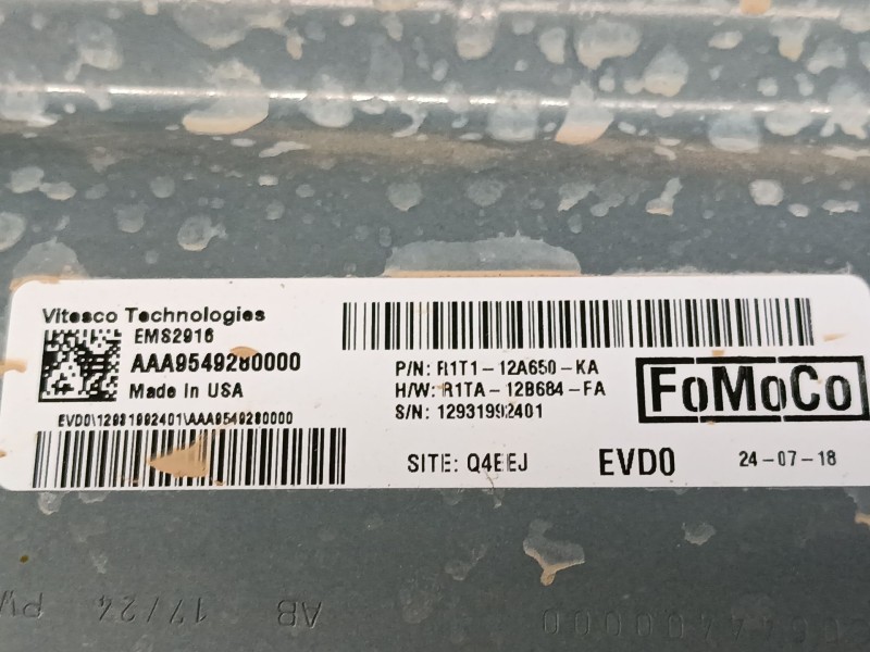 Recambio de centralita motor uce para ford puma (j2k, cf7) 1.0 ecoboost mhev referencia OEM IAM R1T112A650KA R1TA12B684FA 