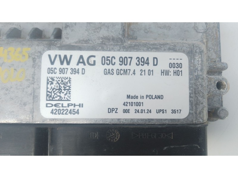 Recambio de centralita motor uce para volkswagen polo vi (aw1, bz1, ae1) 1.0 tsi referencia OEM IAM 05C907394D 42022454 