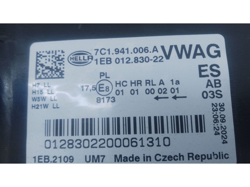 Recambio de faro derecho para volkswagen crafter caja/chasis (sz_) 2.0 tdi rwd referencia OEM IAM 7C1941006A  