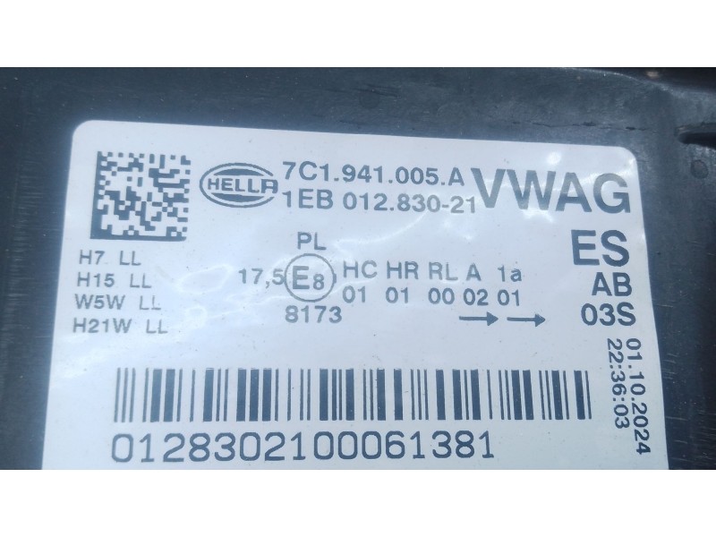 Recambio de faro izquierdo para volkswagen crafter caja/chasis (sz_) 2.0 tdi rwd referencia OEM IAM 7C1941005A  