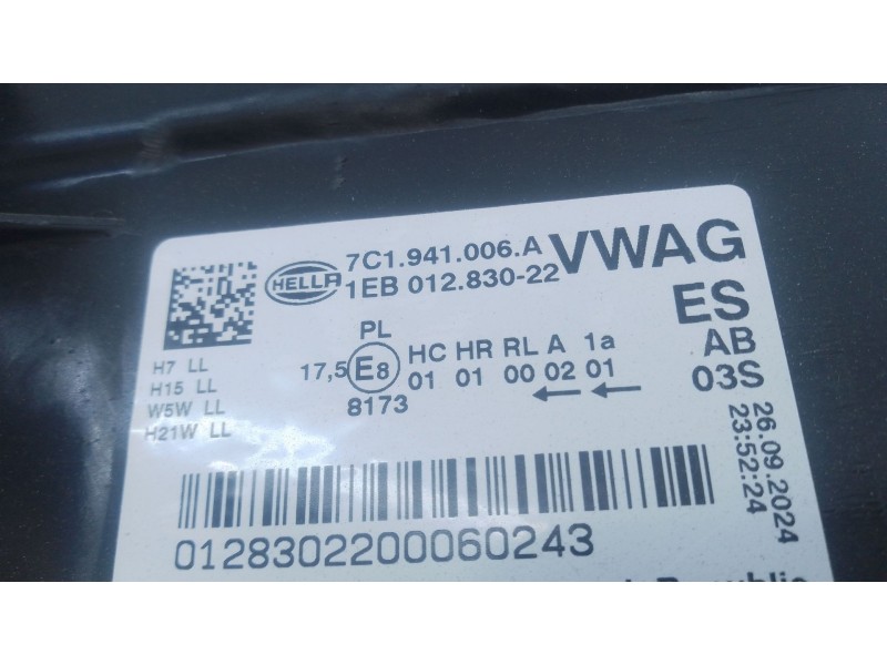 Recambio de faro derecho para volkswagen crafter caja/chasis (sz_) 2.0 tdi rwd referencia OEM IAM 7C1941006A  