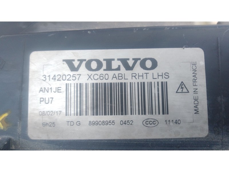 Recambio de faro izquierdo xenon para volvo xc60 i suv (156) d3 referencia OEM IAM   