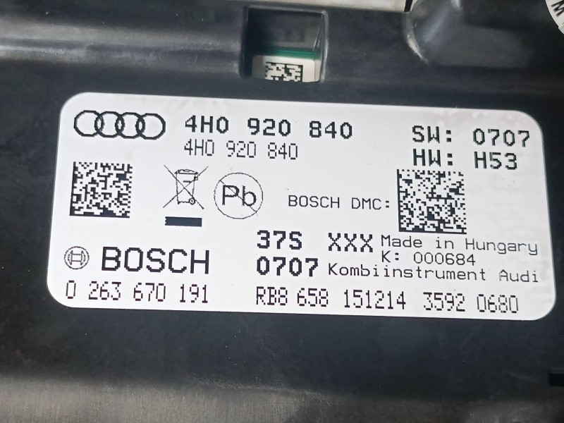 Recambio de cuadro instrumentos para audi a8 d4 (4h2, 4h8, 4hc, 4hl) 4.0 tfsi quattro referencia OEM IAM 4HO920840  