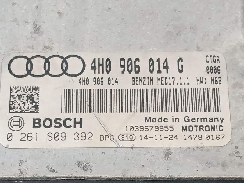 Recambio de centralita motor uce para audi a8 d4 (4h2, 4h8, 4hc, 4hl) 4.0 tfsi quattro referencia OEM IAM 4H0906014G 0261S09392 