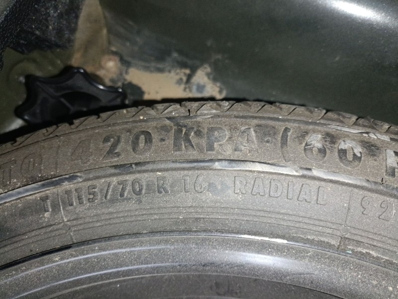 Recambio de neumatico repuesto para opel astra j (p10) 1.6 cdti (68) referencia OEM IAM T115/70/16  