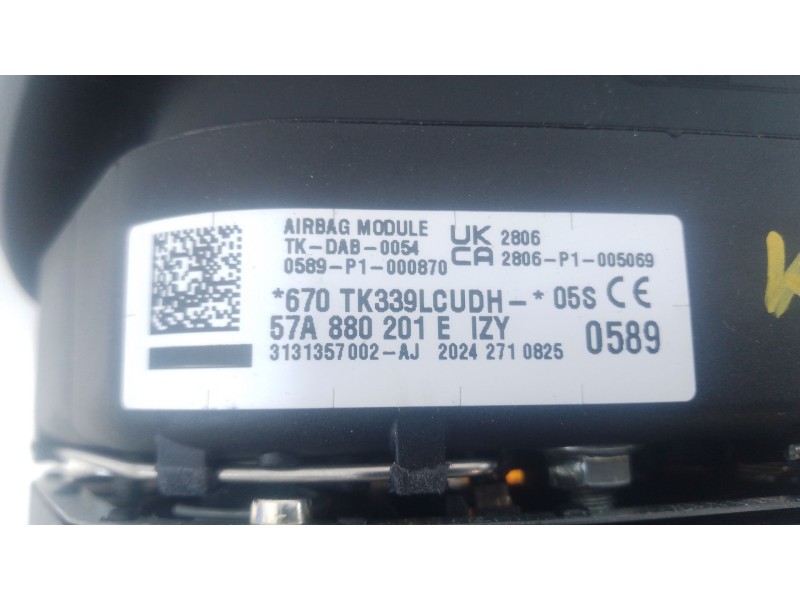 Recambio de kit airbag para skoda karoq 2.0 tdi nu7 referencia OEM IAM 5QF959655BT  