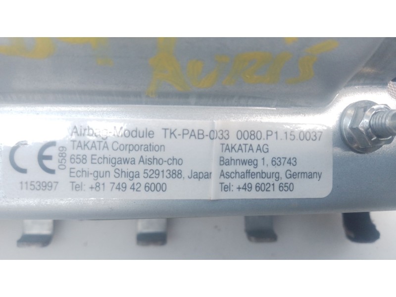 Recambio de kit airbag para toyota auris active referencia OEM IAM 891700W330  