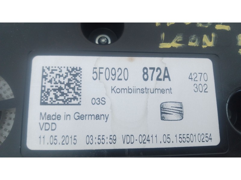 Recambio de cuadro instrumentos para seat leon (5f1) 1.6 tdi referencia OEM IAM 5F0920872A  