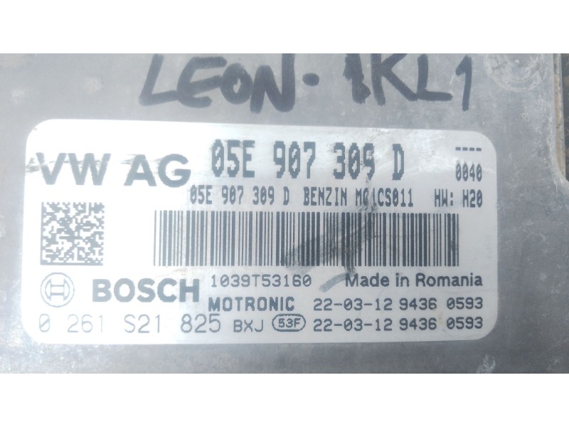 Recambio de centralita motor uce para seat leon (kl1, klg) 1.5 tsi referencia OEM IAM 05E907309D 0261S21825 