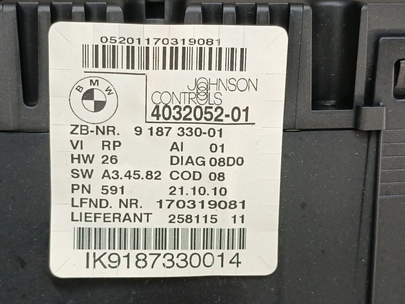 Recambio de cuadro instrumentos para bmw 1 (e81) 116 d referencia OEM IAM 4032052 9187330 