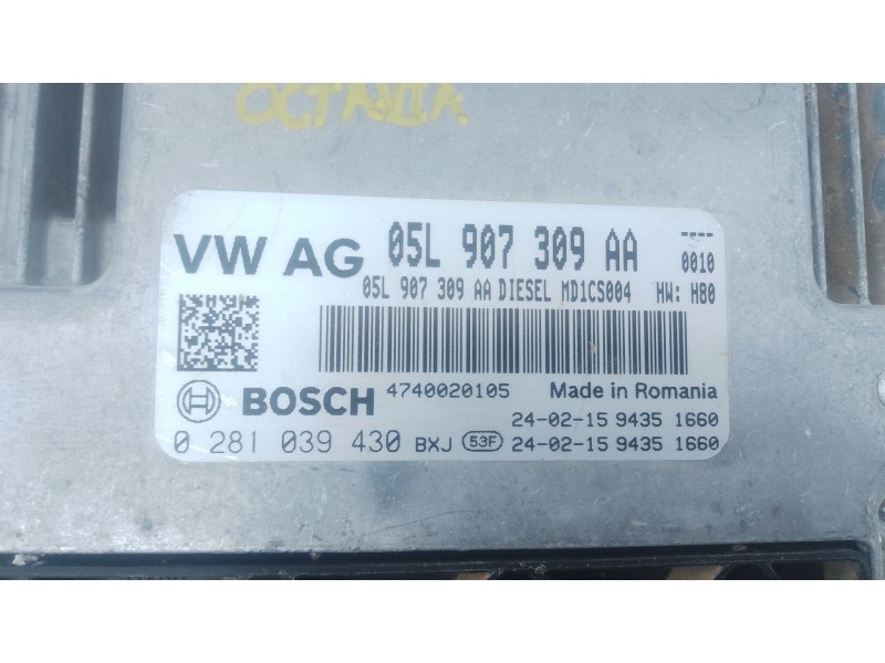 Recambio de centralita motor uce para skoda octavia iv (nx3, nn3, pv3) 2.0 tdi referencia OEM IAM 05L907309AA 0281039430 