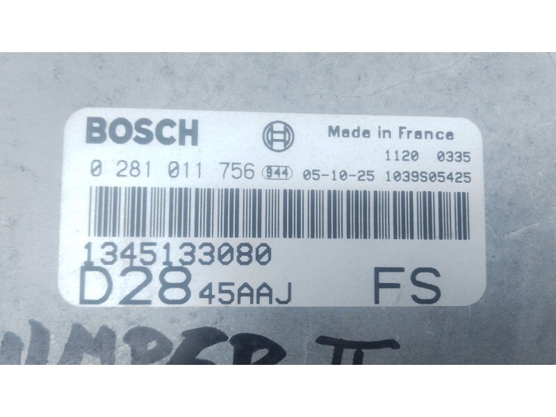 Recambio de centralita motor uce para citroën jumper ii furgoneta (244) 2.8 hdi referencia OEM IAM 1345133080 0281011756 