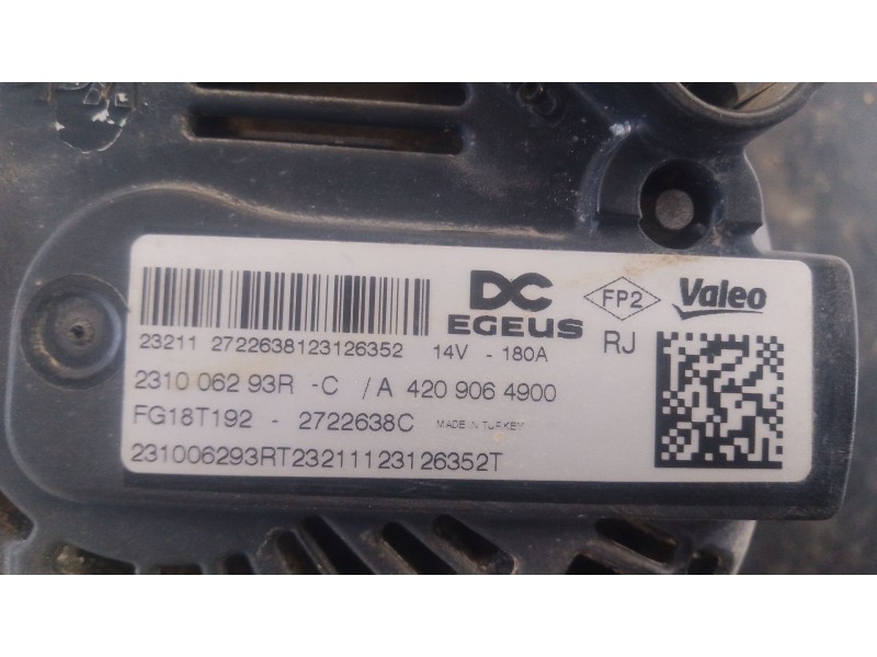 Recambio de alternador para renault kangoo iii furgoneta/monovolumen 1.5 blue dci 95 (fjab) referencia OEM IAM 231006293R  P3-B5