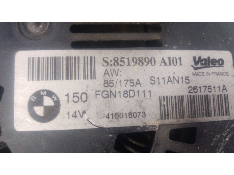 Recambio de alternador para bmw 3 (f30, f80) 318 d referencia OEM IAM 8519890AI01  P3-B5-9-3