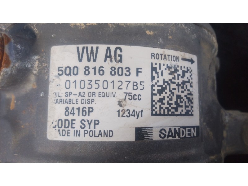 Recambio de compresor aire acondicionado para volkswagen tiguan (ad1, ax1) 2.0 tdi referencia OEM IAM 5Q0816803F  