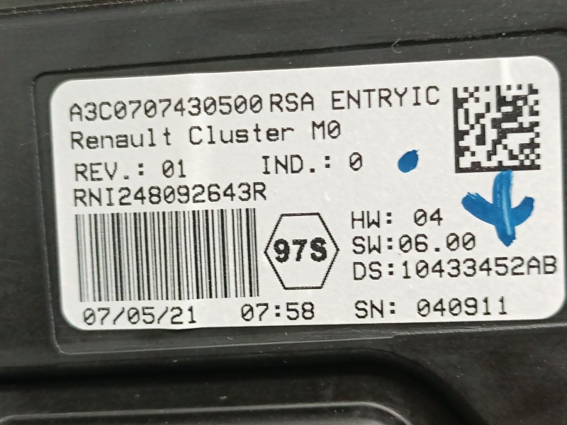 Recambio de cuadro instrumentos para dacia duster (hm_) 1.5 dci 115 4x4 (hmad) referencia OEM IAM 248092643R  