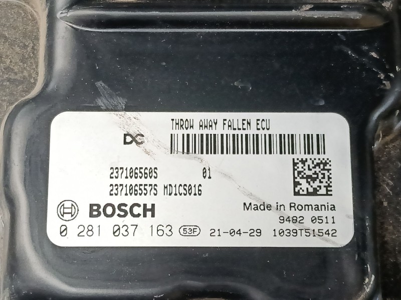Recambio de centralita motor uce para dacia duster (hm_) 1.5 dci 115 4x4 (hmad) referencia OEM IAM 237106560S 0281037163 
