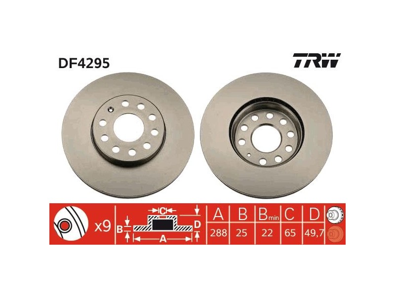 Recambio de disco freno delantero para volkswagen golf vi (5k1) 2.0 tdi referencia OEM IAM B130258 B130440 DF4295 3322937369713 