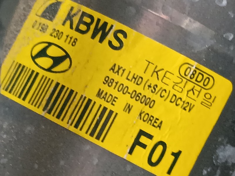 Recambio de motor limpia delantero para hyundai inster referencia OEM IAM 9810006000 0198230118 