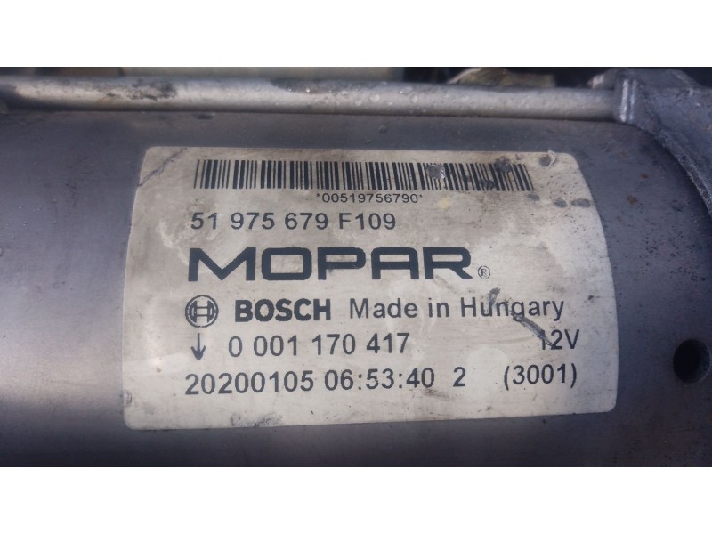 Recambio de motor arranque para jeep renegade suv (bu, b1, bv) 1.0 t-gdi referencia OEM IAM 51975679  
