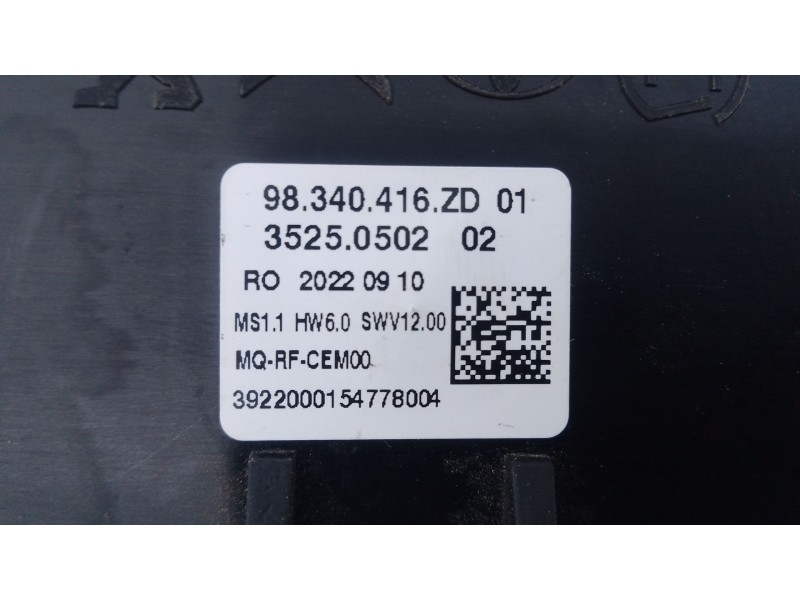 Recambio de mando calefaccion / aire acondicionado para peugeot expert furgón referencia OEM IAM 98340416ZD  E3-A3-25-3