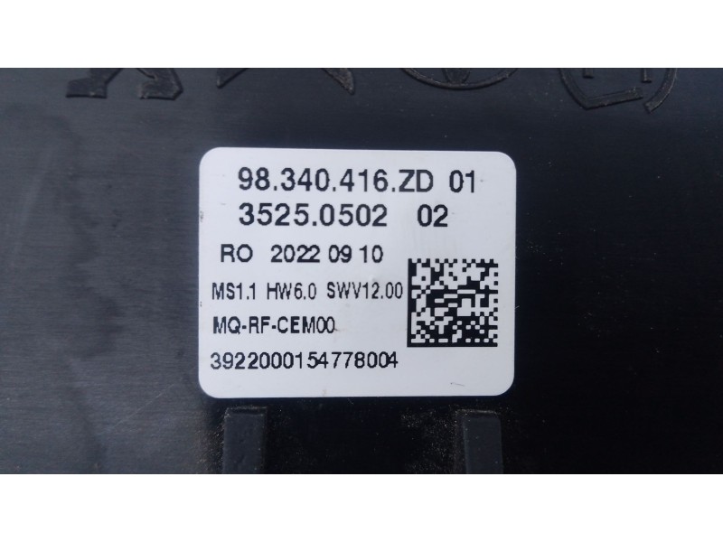 Recambio de mando calefaccion / aire acondicionado para peugeot expert furgón referencia OEM IAM 98340416ZD  E3-A3-25-3