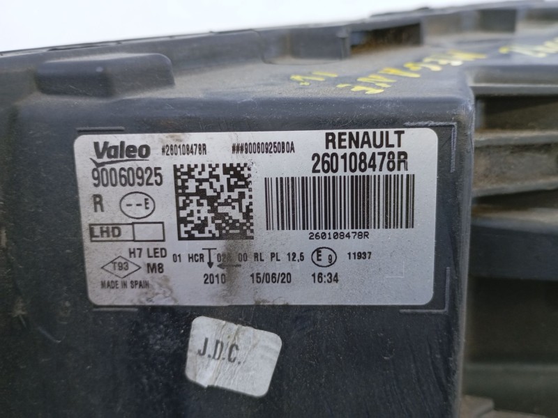 Recambio de faro derecho xenon para renault megane iv sedán 1.5 blue dci 115 (lva6) referencia OEM IAM 260108478R 90060925R 