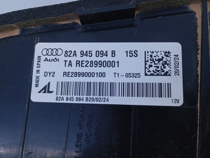 Recambio de piloto trasero derecho porton para audi a1 sportback (gba) 30 tfsi referencia OEM IAM 82A945094B RE28990001 