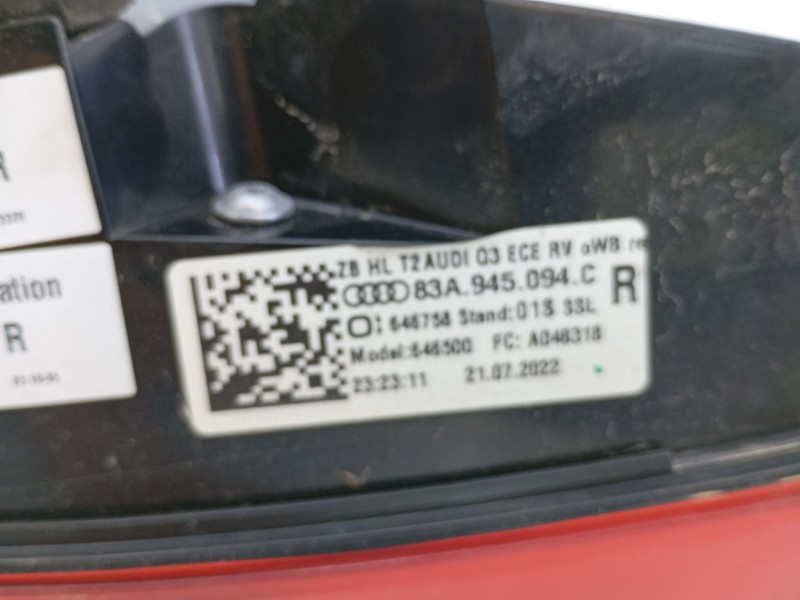 Recambio de piloto trasero derecho porton para audi q3 sportback (f3n) 35 tdi referencia OEM IAM   