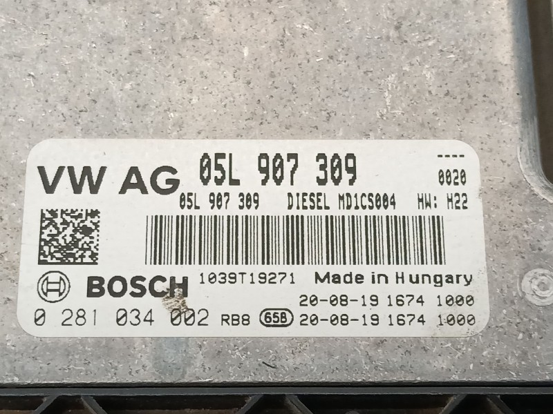 Recambio de centralita motor uce para audi q5 (fyb, fyg) 35 tdi mild hybrid referencia OEM IAM 05L907309 0281034002 
