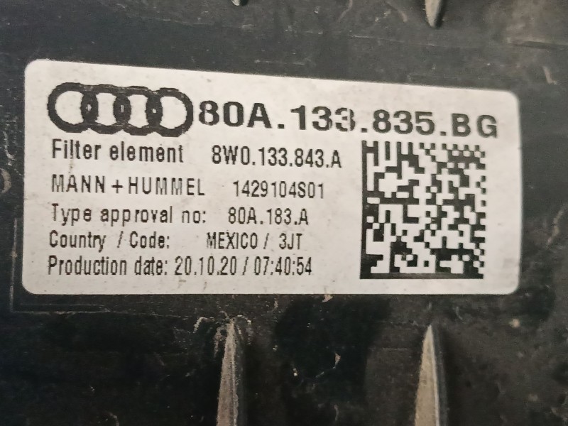 Recambio de filtro aire para audi q5 (fyb, fyg) 35 tdi mild hybrid referencia OEM IAM 80A133835BG  