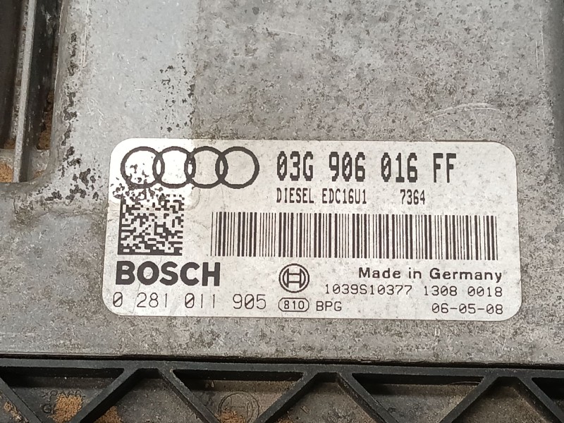 Recambio de centralita motor uce para audi a3 (8p1) 2.0 tdi 16v referencia OEM IAM 03G906016FF 0281011905 