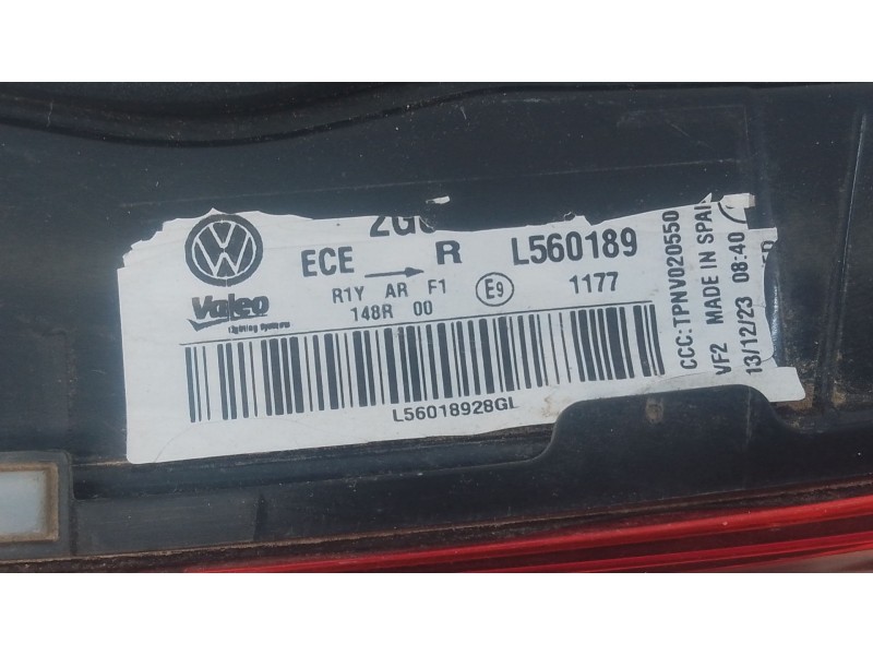 Recambio de piloto trasero derecho porton para volkswagen polo vi (aw1, bz1, ae1) 1.0 tsi referencia OEM IAM   