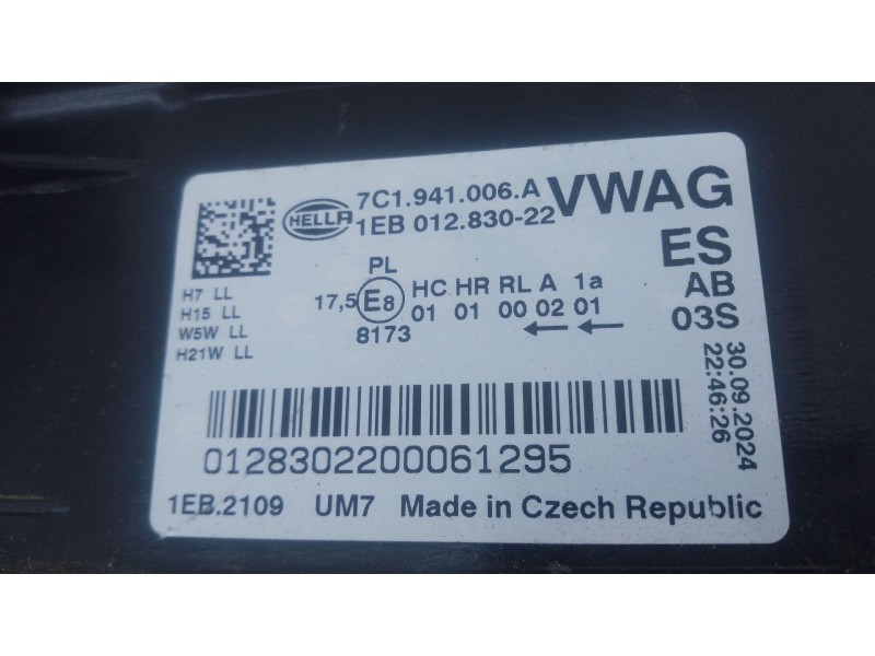 Recambio de faro derecho para volkswagen crafter furgoneta (sy_, sx_) 2.0 tdi rwd referencia OEM IAM   