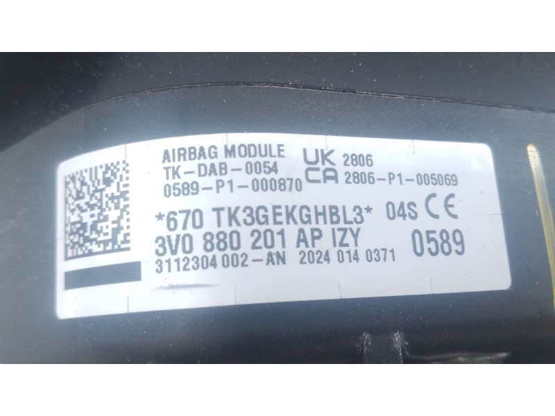 Recambio de kit airbag para skoda fabia iv (pj3) 1.0 tsi referencia OEM IAM 5QF959655BK  